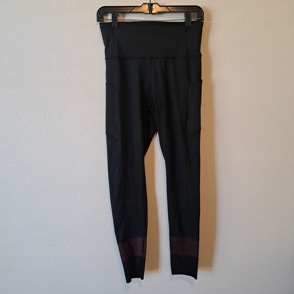 Cotopaxi Womens Black High Waisted Active Leggings Pockets Size Medium Llama - Picture 4 of 6